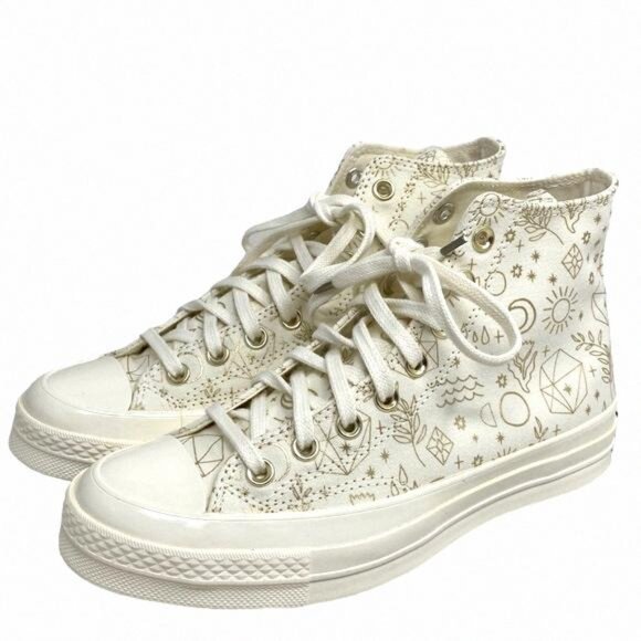 Converse Chuck 70 Shoes Casual Canvas Egret High Top A02207C Sneakers Size Women - Picture 2 of 10